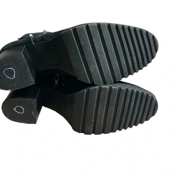 Blondo  ankle boots,women leather,Taylyn Black suede,chunky heels,waterproof 7.5 - Picture 6 of 13